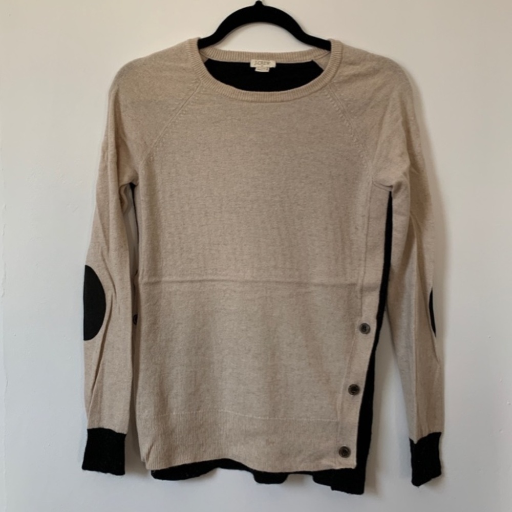 J. Crew colorblock sweater with elbow patches